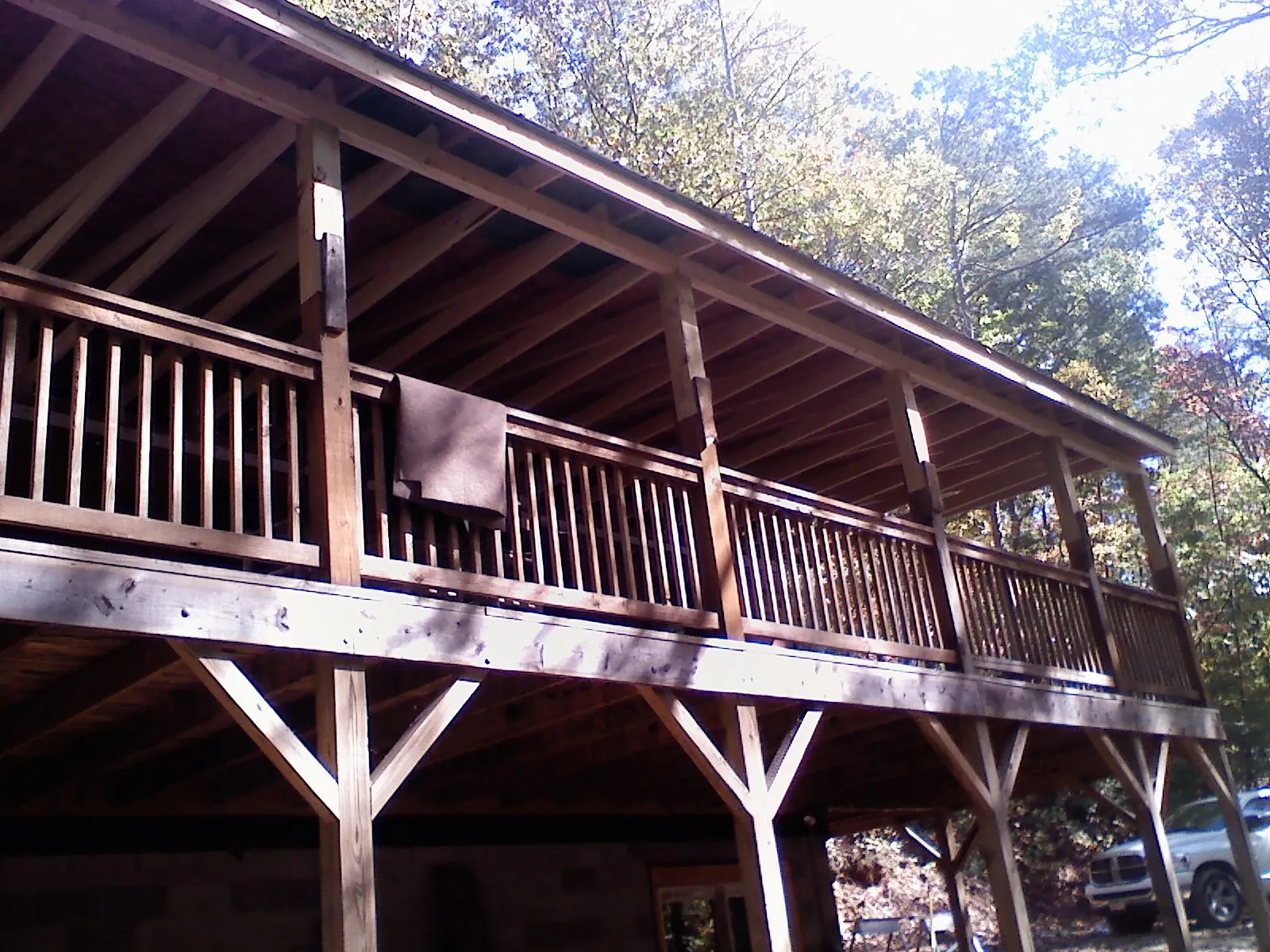 Timber framing under a new elevated porch and deck — Roof Leak Repair in Bonnieville by Roofing Brothers